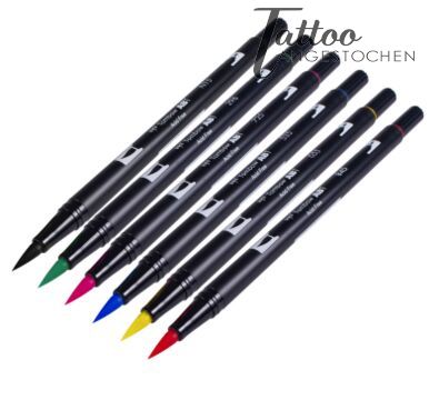 TOMBOW | - 6er Packung Dual Brush Stifte - Basisfarben